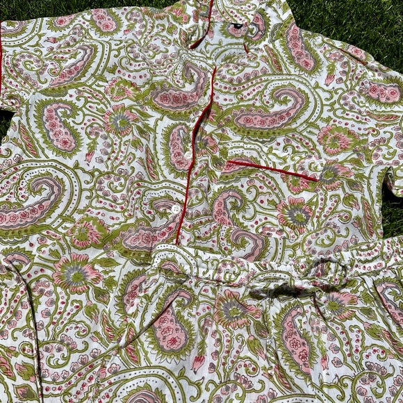 Sold on mercari Pajama Button down top and shorts set - Picture 2 of 6